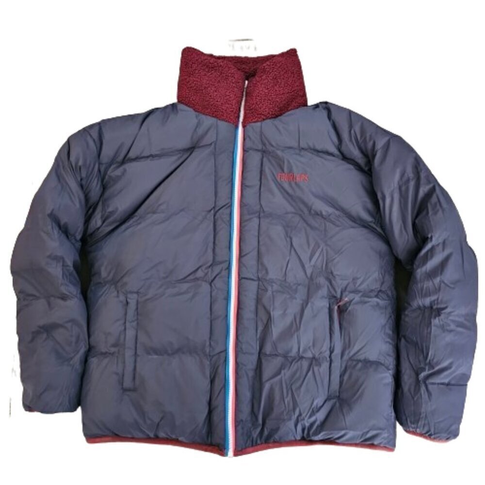Fourlaps Women's Blue Polar Quilted Reversible Puffer Jacket Size Small